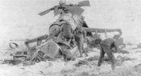 Вертолет Ми-24, сбитый 25 января 1995 г. Работа поисковиков-спасателей.